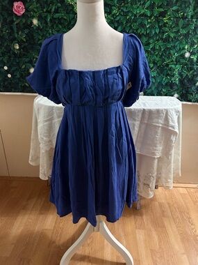 NWT! Le Lis Royal Blue Babydoll Dress XS